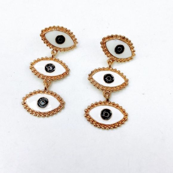🧿🧿🧿 Evil eye earrings - Picture 3 of 4